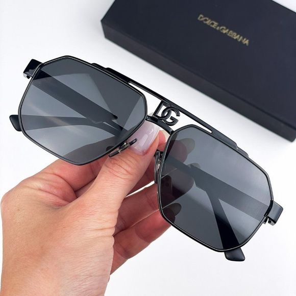 D&G DG2294 01/87 Sunglasses Black Grey Pilot Metal Unisex - Picture 1 of 13
